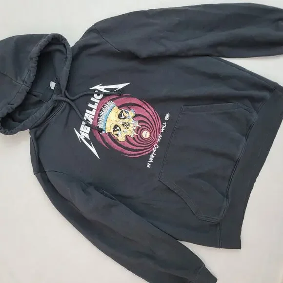 H&M Metallica In Vertigo You Will Be Hoodie Mens M Black Fleece Sweatshirt - Picture 10 of 10